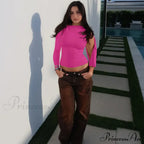 One Shoulder Long Charming Sleeve Tie Up Top image 13