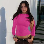 One Shoulder Long Charming Sleeve Tie Up Top image 6