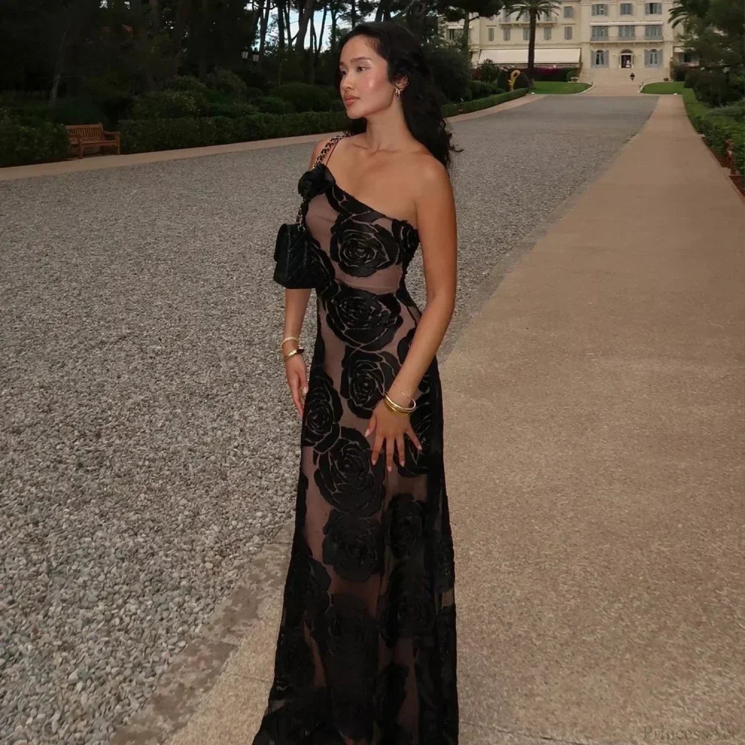 One Shoulder Mesh Bodycon Party Dress image 3