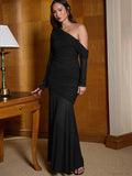 One Shoulder Mesh Maxi Vacation Dress image 6