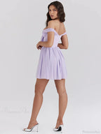 One-Shoulder Mesh Pleated Mini Dress image 4