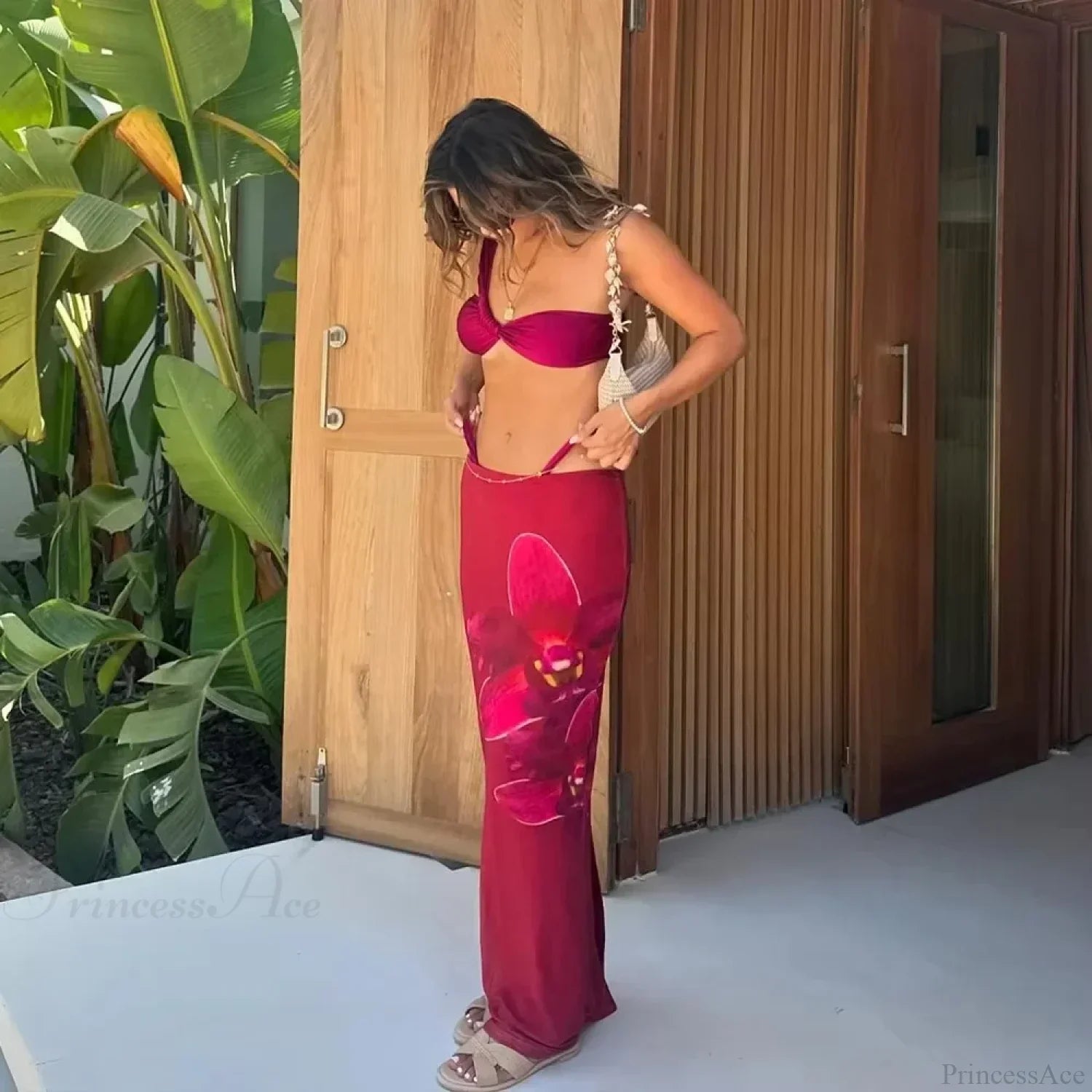One Shoulder Micro Skirt Three Piece Swimsuit image 1