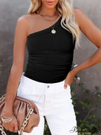 One-Shoulder Ribbed Tank image 5