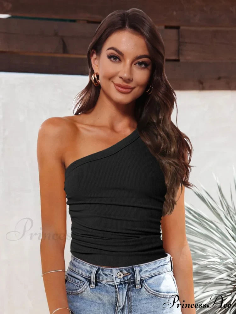 One-Shoulder Ribbed Tank image 4