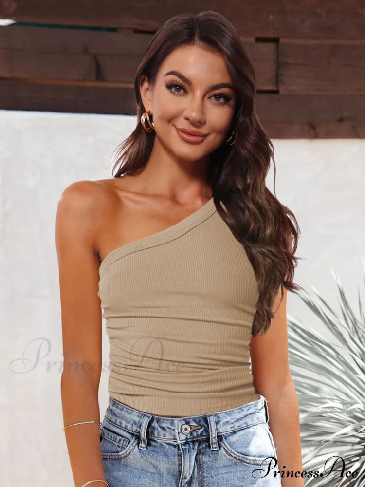 One-Shoulder Ribbed Tank image 1