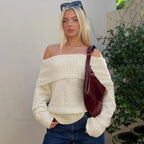 One Shoulder Slim Long Sleeve Pullover Sweater image 6