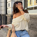One Shoulder Slim Long Sleeve Pullover Sweater image 5