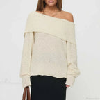 One Shoulder Slim Long Sleeve Pullover Sweater image 3