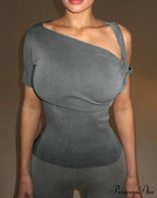 One Shoulder Stylish Twisted Sleeve Top image 8