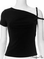 One Shoulder Stylish Twisted Sleeve Top image 14