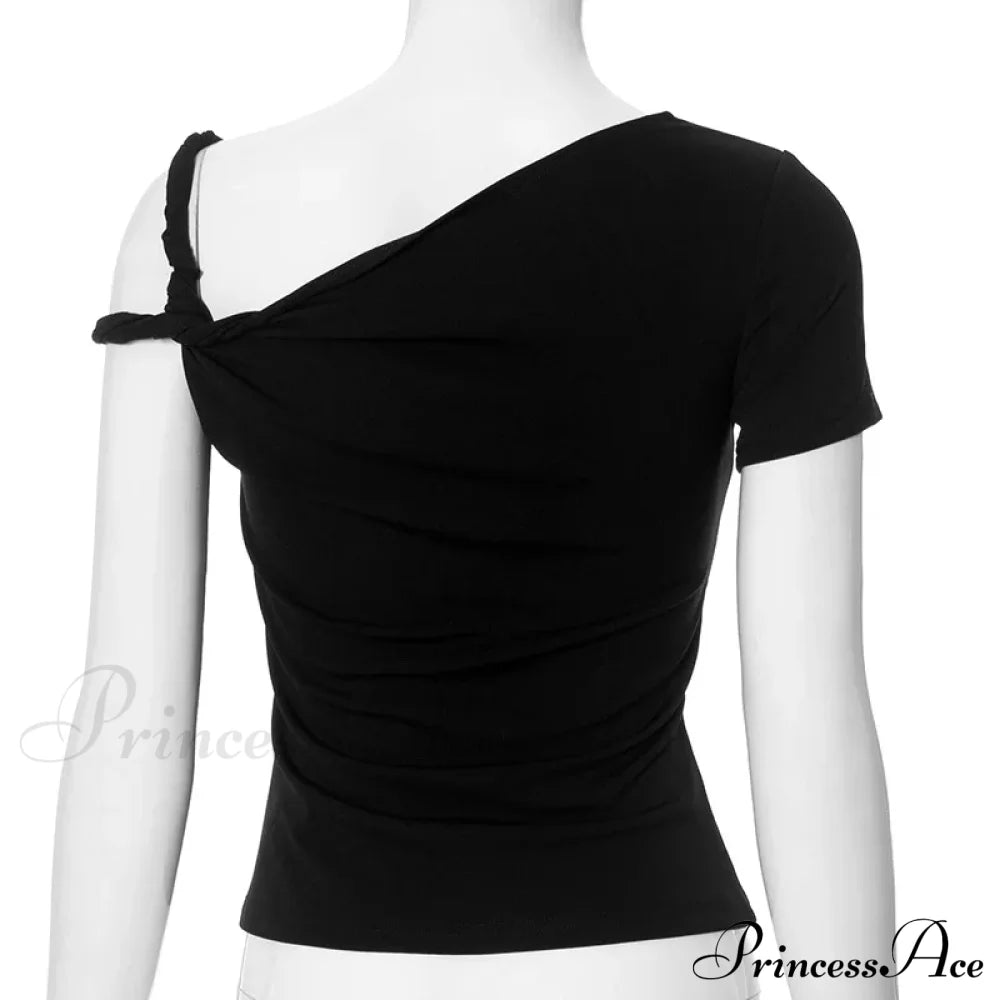 One Shoulder Stylish Twisted Sleeve Top image 13