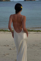 Open Back Satin Maxi Dress image 3