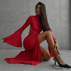 Open Back Split Maxi Dress image 3