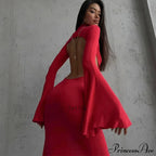 Open Back Split Maxi Dress image 4