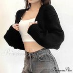Open Front Solid Color Cropped Casual Bolero Shrug Cardigan image 2