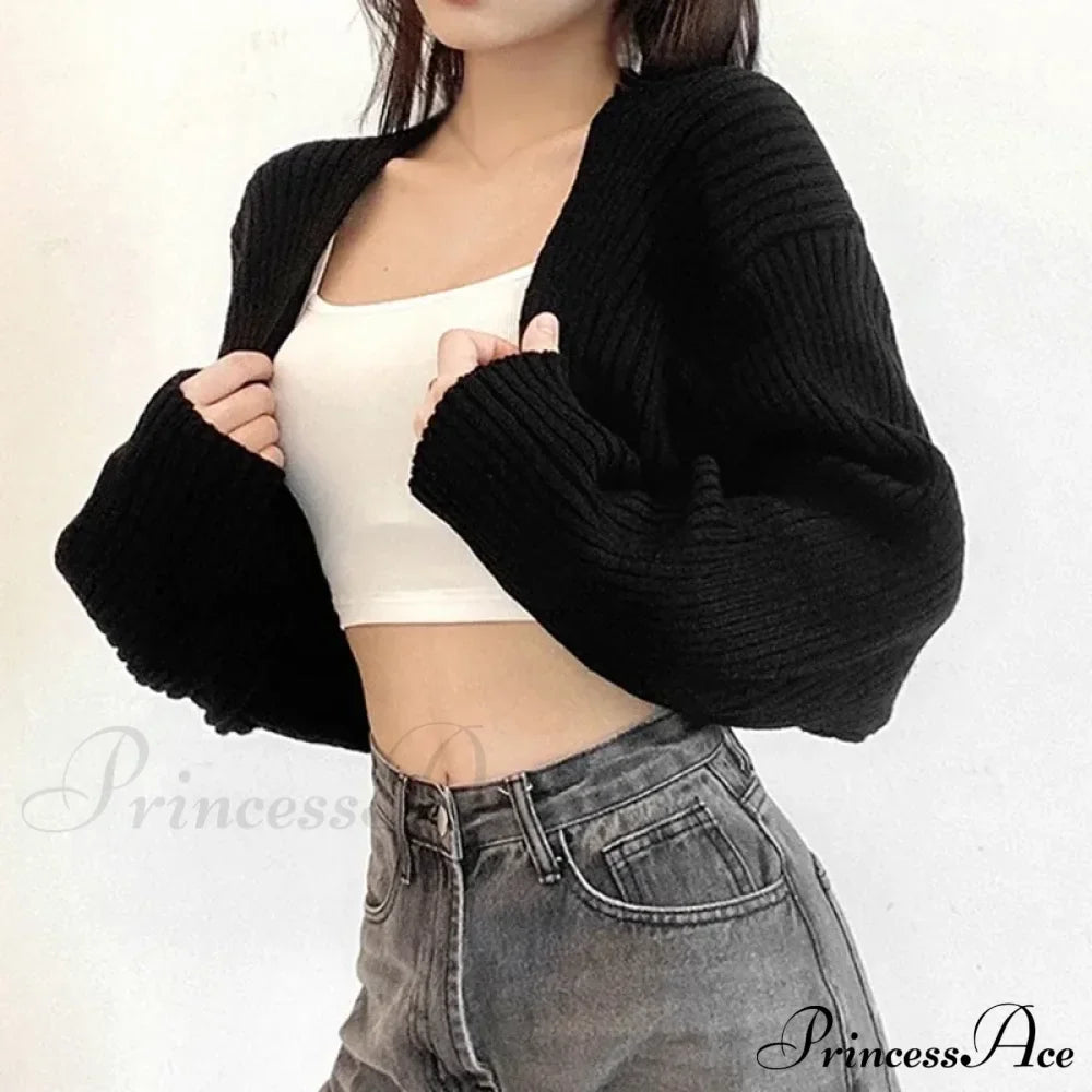 Open Front Solid Color Cropped Casual Bolero Shrug Cardigan image 2