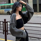 Open Front Solid Color Cropped Casual Bolero Shrug Cardigan image 3