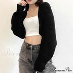 Open Front Solid Color Cropped Casual Bolero Shrug Cardigan image 1