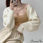 Open Front Solid Color Cropped Casual Bolero Shrug Cardigan image 5