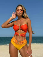 Orange Gradient Starfish One Piece Swimsuit image 4