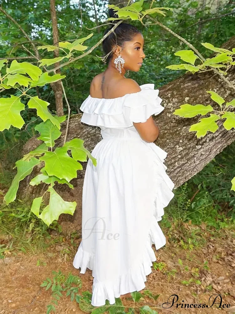 Orange High Low Dress with Ruffle Hem image 5