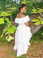 Orange High Low Dress with Ruffle Hem image 5