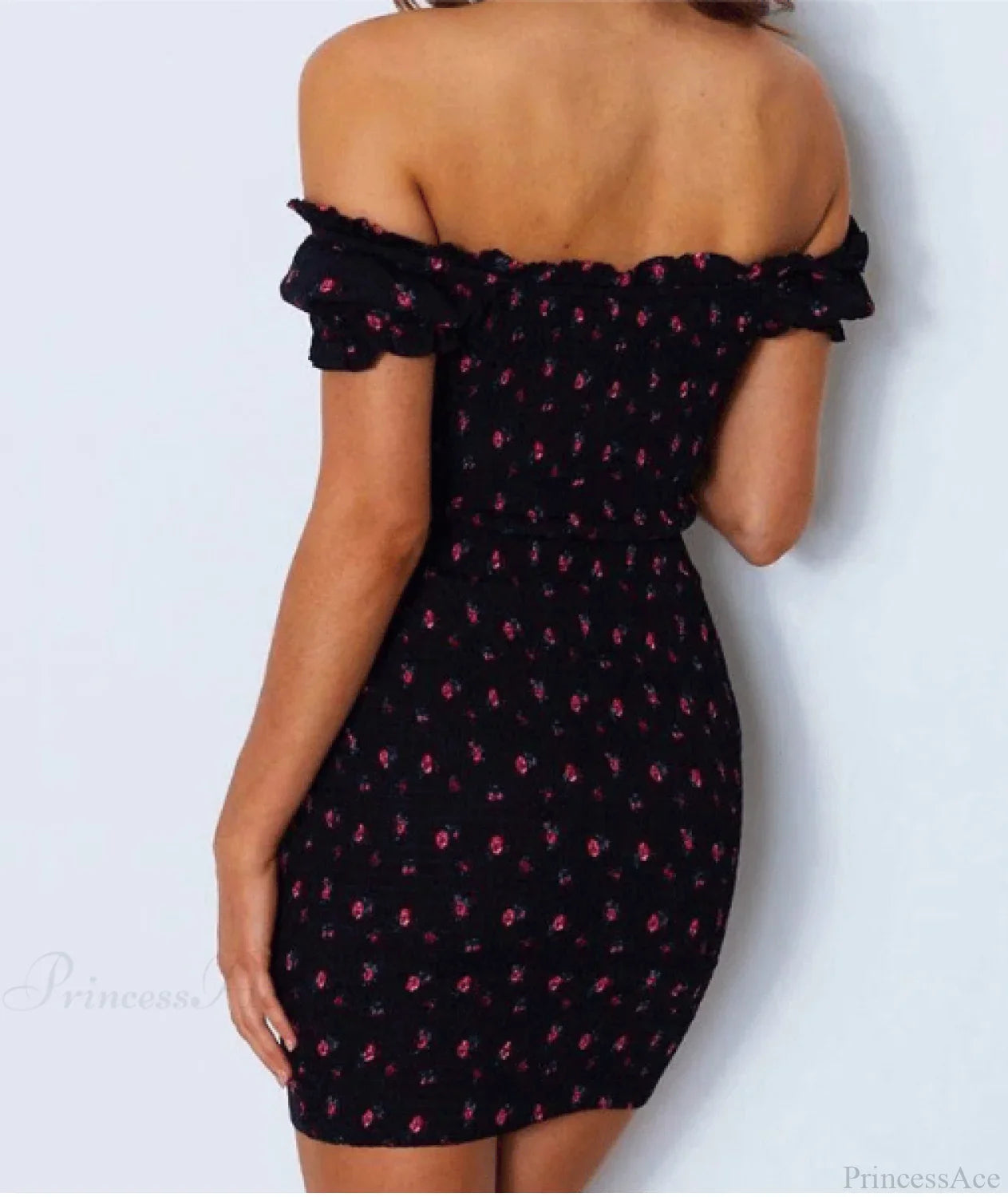 Orange Summer Print Off-The-Shoulder Mini Dress image 4