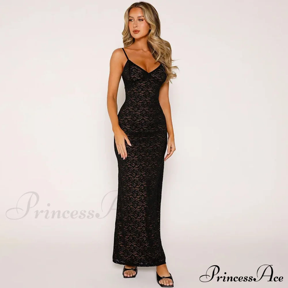 Out Lace Sheer Maxi Dress image 5