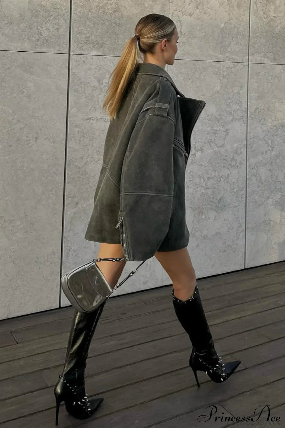 Oversize Suede Lapel Retro Versatile Coat image 4