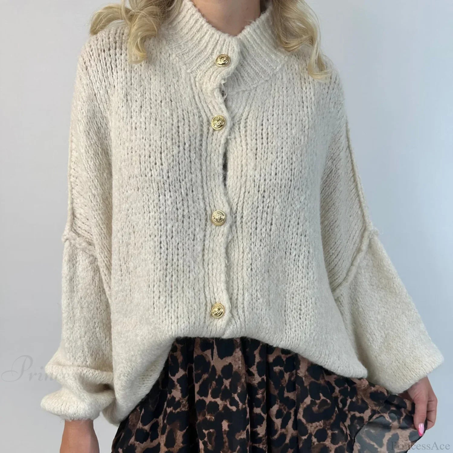 Oversized Button Down Chunky Knit Cardigan image 6