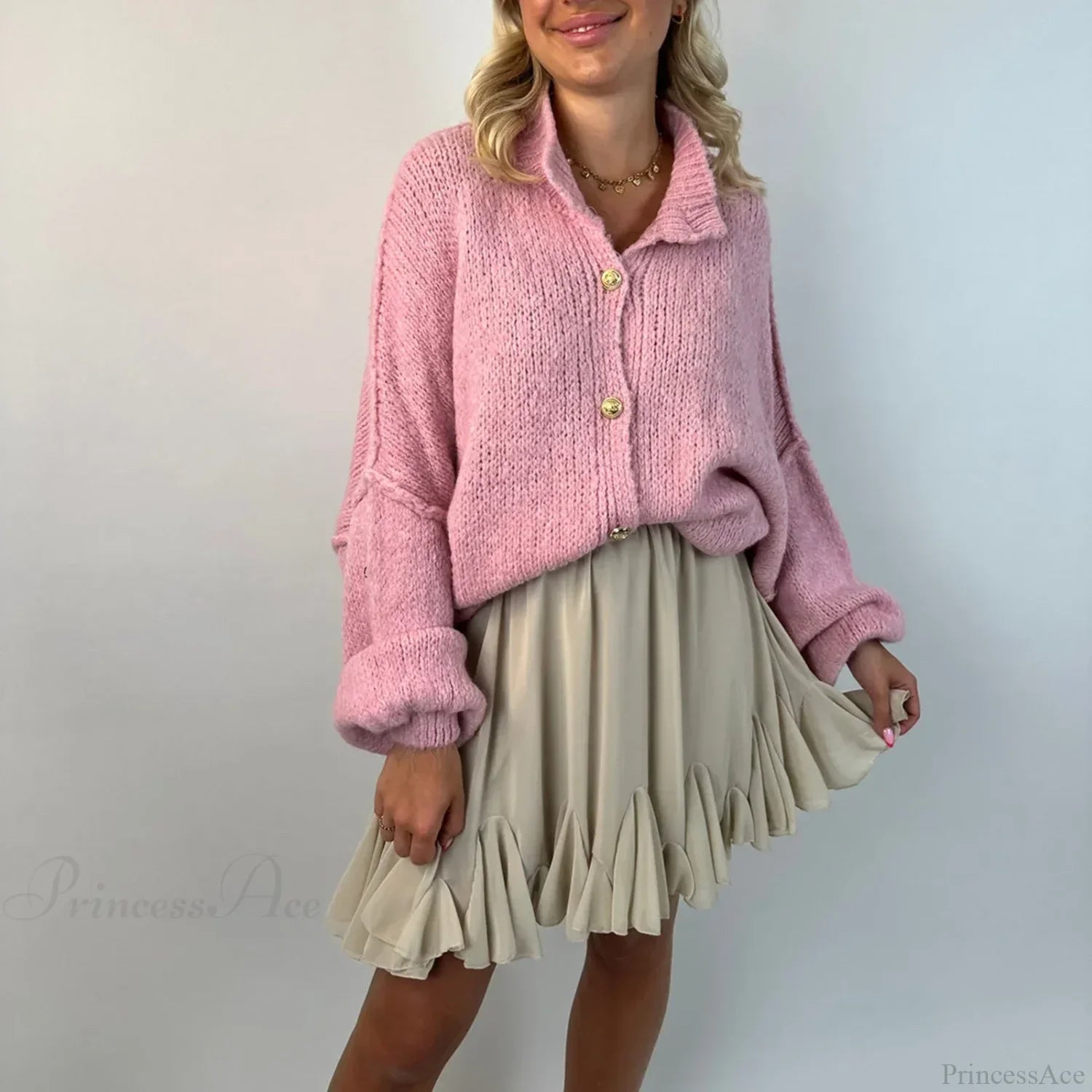 Oversized Button Down Chunky Knit Cardigan image 3