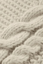 Oversized Cable Knit Crew Neck Sweater image 6