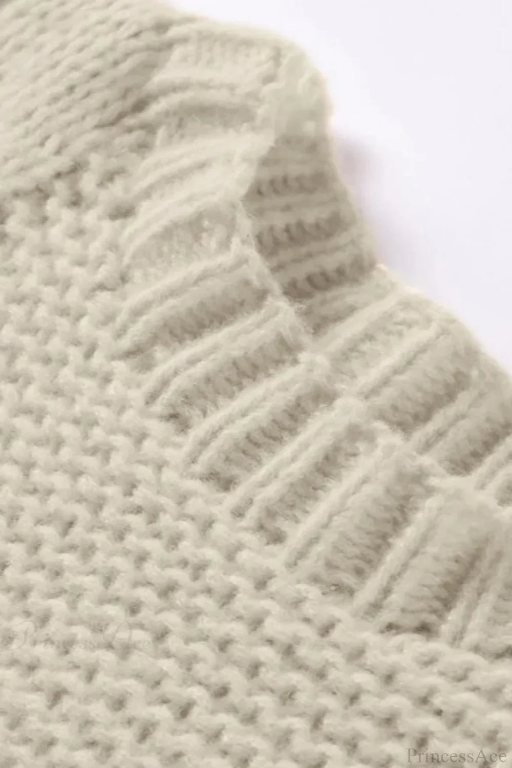 Oversized Cable Knit Crew Neck Sweater image 5