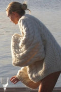Oversized Cable Knit Crew Neck Sweater image 1