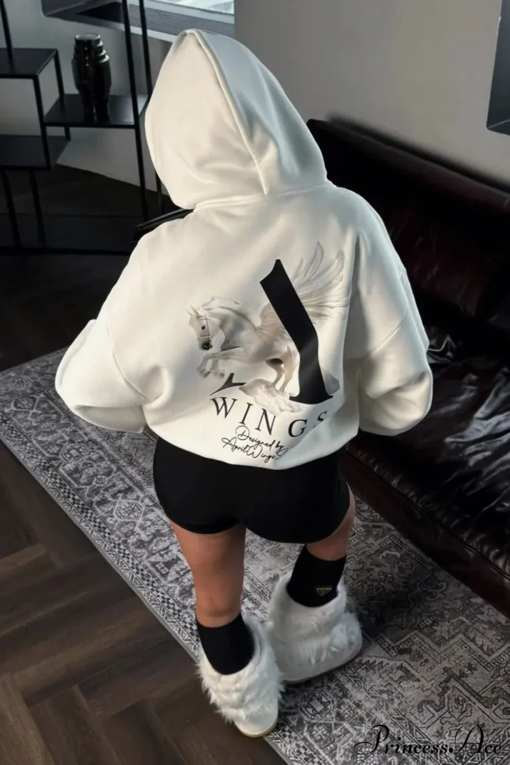 Oversized Slouchy Print Relaxed Hoodie image 5