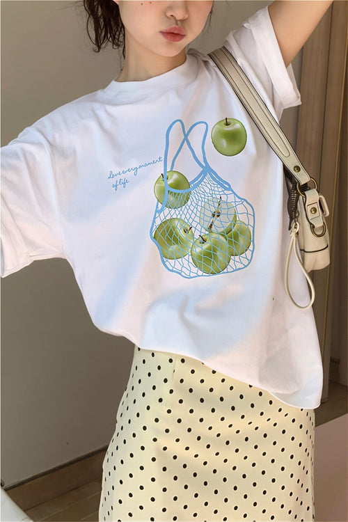 Casual Loose Fresh Printed T‑shirt image 2