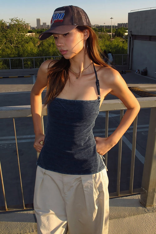 Chic Backless Halter Bodycon Sexy Layering Halter Top image 2