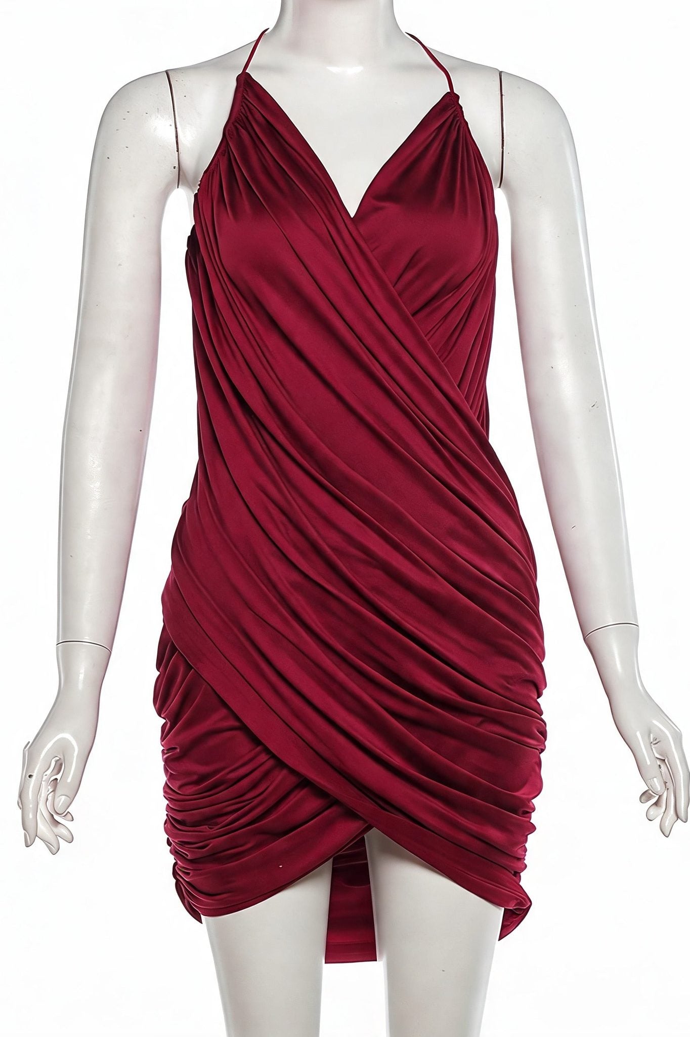 Chic V Neck Ribbed Cami Slim Mini Dress image 5