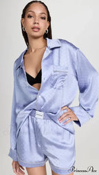 Pajama Boxer Shorts and Graceful Long Sleeve Shirt Set image 4