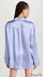 Pajama Boxer Shorts and Graceful Long Sleeve Shirt Set image 6