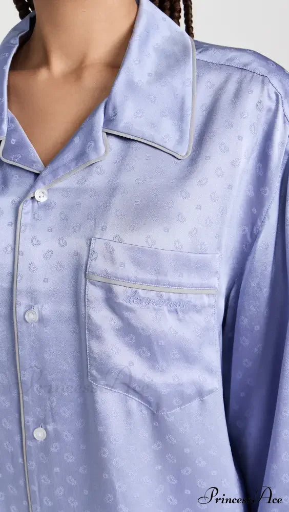 Pajama Boxer Shorts and Graceful Long Sleeve Shirt Set image 2