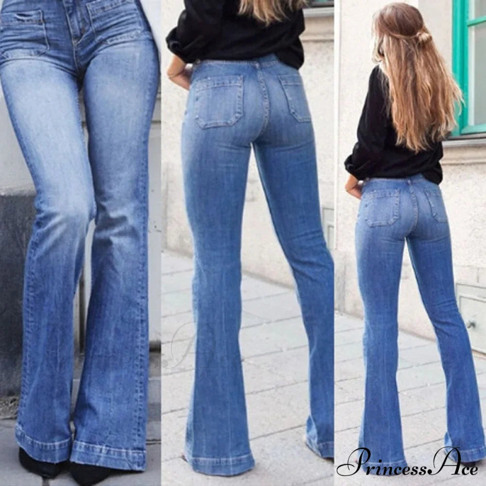 Low Rise Stretch Flared Jeans image 7