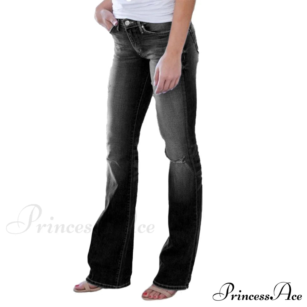 Low Rise Stretch Flared Jeans image 6