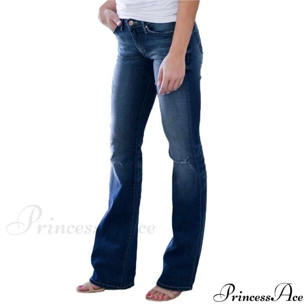 Low Rise Stretch Flared Jeans image 4