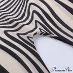 Pants Suit Sexy Costume Zebra Co-ord Striped Tracksuit for Mesh + Set 2 T-shirt Piece Long Autumn Women image 14