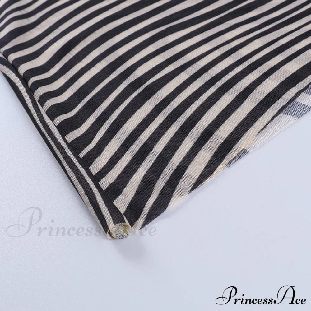 Pants Suit Sexy Costume Zebra Co-ord Striped Tracksuit for Mesh + Set 2 T-shirt Piece Long Autumn Women image 15