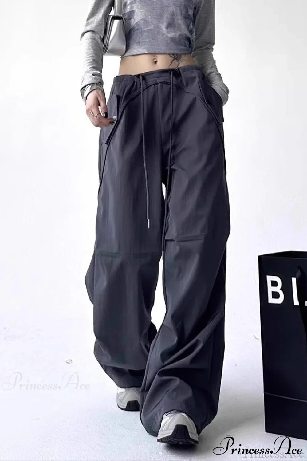 Parachute Wide-Leg Cargo Pants image 1