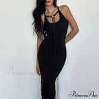Party Fashion Bandage Sleeveless Backless Long Casual Elegant Bodycon Dress image 2