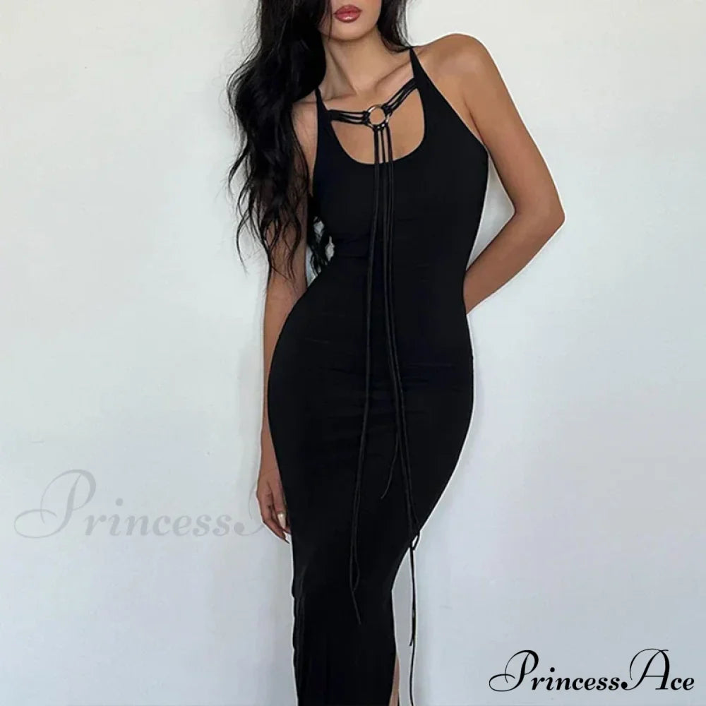 Party Fashion Bandage Sleeveless Backless Long Casual Elegant Bodycon Dress image 2