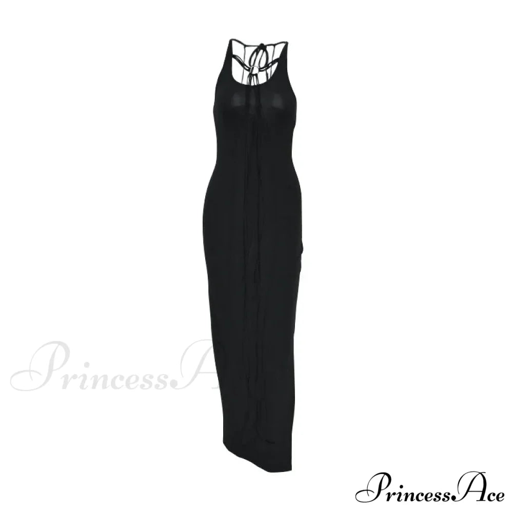 Party Fashion Bandage Sleeveless Backless Long Casual Elegant Bodycon Dress image 5
